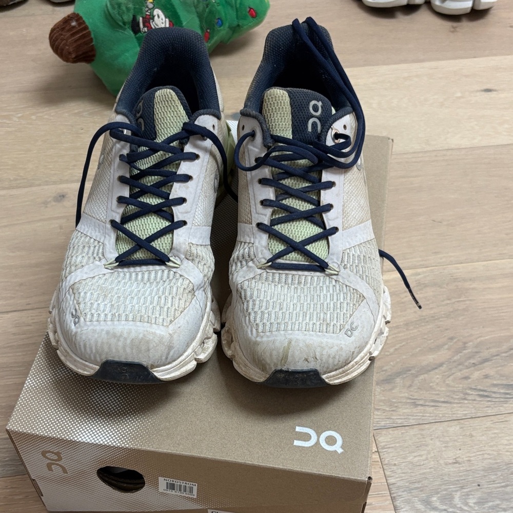 On Running Navy and White Sneakers
